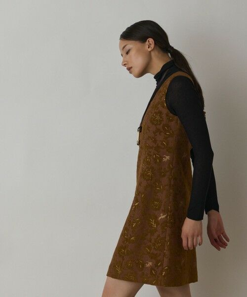 GRACE CONTINENTAL / グレースコンチネンタル ミニ丈・ひざ丈ワンピース | サラサジャガードミニワンピース | 詳細12