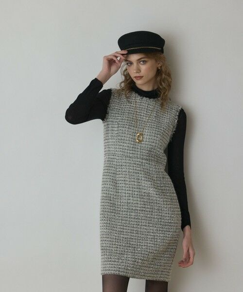 GRACE CONTINENTAL / グレースコンチネンタル ミニ丈・ひざ丈ワンピース | ツイードタイトワンピース | 詳細3