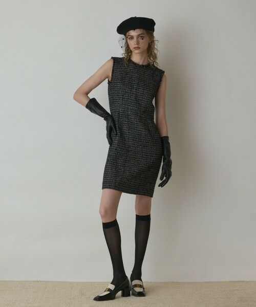 GRACE CONTINENTAL / グレースコンチネンタル ミニ丈・ひざ丈ワンピース | ツイードタイトワンピース | 詳細10