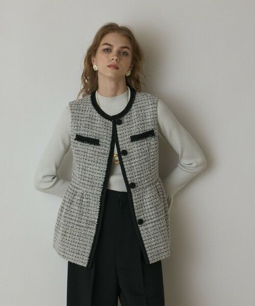 GRACE CONTINENTAL / グレースコンチネンタル ベスト | ツイードペプラムベスト | 詳細3