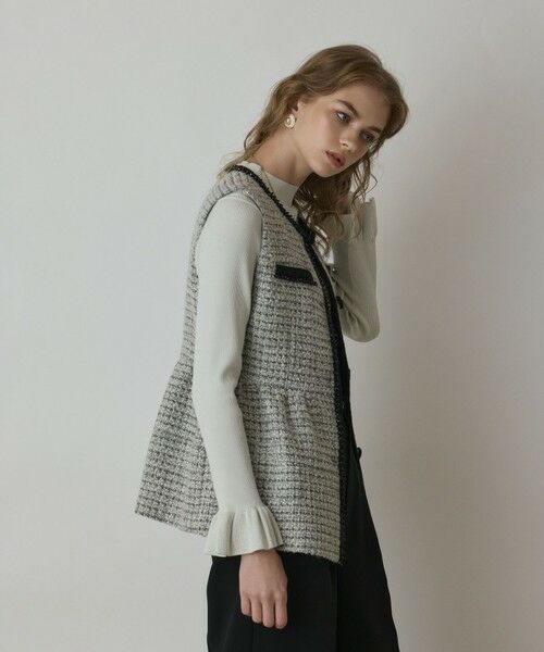 GRACE CONTINENTAL / グレースコンチネンタル ベスト | ツイードペプラムベスト | 詳細5