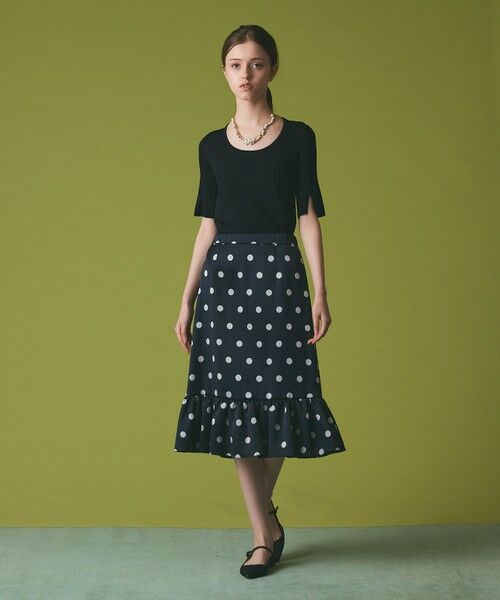 GRACE CONTINENTAL / グレースコンチネンタル ミニ・ひざ丈スカート | ドットジャガードスカート | 詳細1