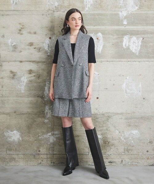 GRACE CONTINENTAL / グレースコンチネンタル その他アウター | 千鳥ライトウールジレ | 詳細2