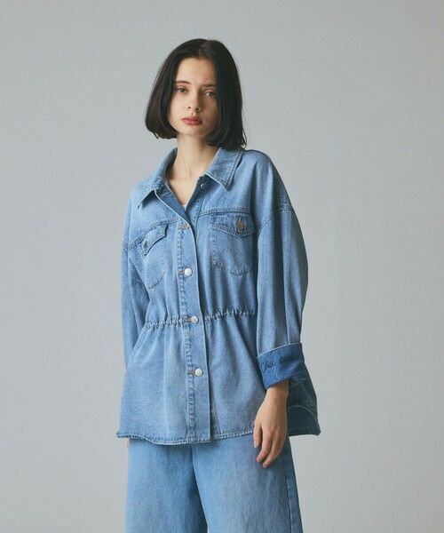 GRACE CONTINENTAL/グレースコンチネンタル デニムシャツジャケット ブルー 38 GRACE CONTINENTAL/グレースコンチネンタル デニムシャツジャケット ブルー 38