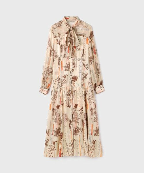 GRACE CONTINENTAL / グレースコンチネンタル ロング・マキシ丈ワンピース | ロゴフラワ−プリントボウタイワンピース | 詳細13