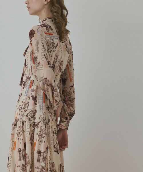 GRACE CONTINENTAL / グレースコンチネンタル ロング・マキシ丈ワンピース | ロゴフラワ−プリントボウタイワンピース | 詳細4