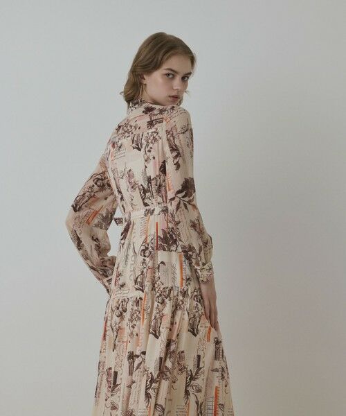 GRACE CONTINENTAL / グレースコンチネンタル ロング・マキシ丈ワンピース | ロゴフラワ−プリントボウタイワンピース | 詳細5