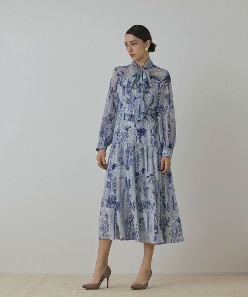 GRACE CONTINENTAL / グレースコンチネンタル ロング・マキシ丈ワンピース | ロゴフラワ−プリントボウタイワンピース | 詳細14