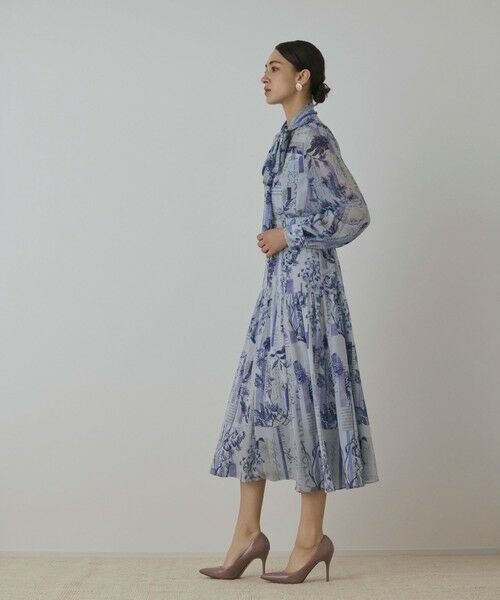 GRACE CONTINENTAL / グレースコンチネンタル ロング・マキシ丈ワンピース | ロゴフラワ−プリントボウタイワンピース | 詳細16