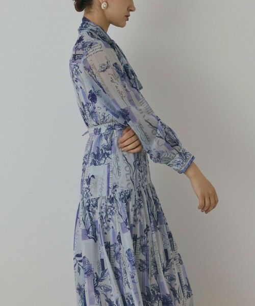 GRACE CONTINENTAL / グレースコンチネンタル ロング・マキシ丈ワンピース | ロゴフラワ−プリントボウタイワンピース | 詳細18