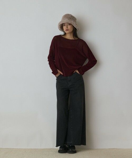 GRACE CONTINENTAL / グレースコンチネンタル カットソー | フロッキーオーバーカットトップ | 詳細9