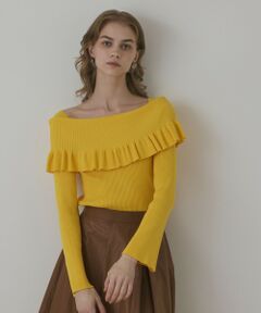 GRACE CONTINENTAL / グレースコンチネンタル ニット・セーター | オフショルフリルニットトップ