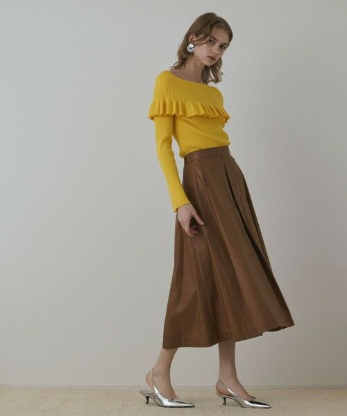 GRACE CONTINENTAL / グレースコンチネンタル ニット・セーター | オフショルフリルニットトップ | 詳細1