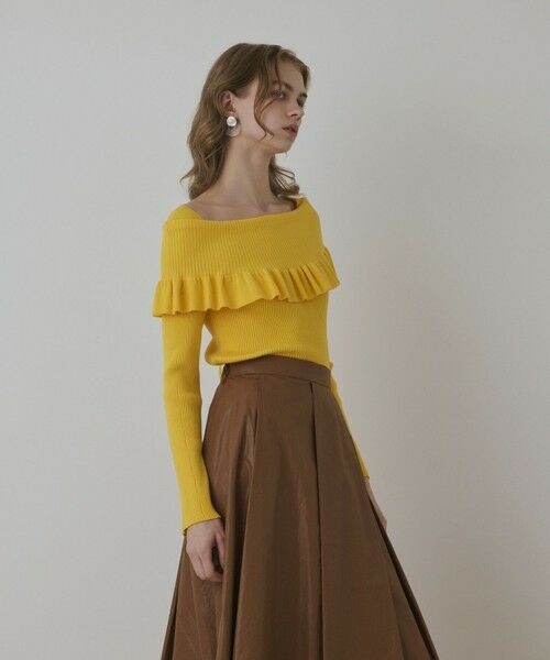 GRACE CONTINENTAL / グレースコンチネンタル ニット・セーター | オフショルフリルニットトップ | 詳細3