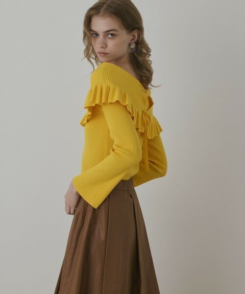 GRACE CONTINENTAL / グレースコンチネンタル ニット・セーター | オフショルフリルニットトップ | 詳細5