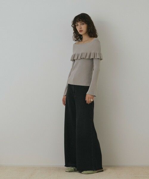 GRACE CONTINENTAL / グレースコンチネンタル ニット・セーター | オフショルフリルニットトップ | 詳細7