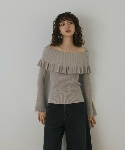 GRACE CONTINENTAL / グレースコンチネンタル ニット・セーター | オフショルフリルニットトップ | 詳細9