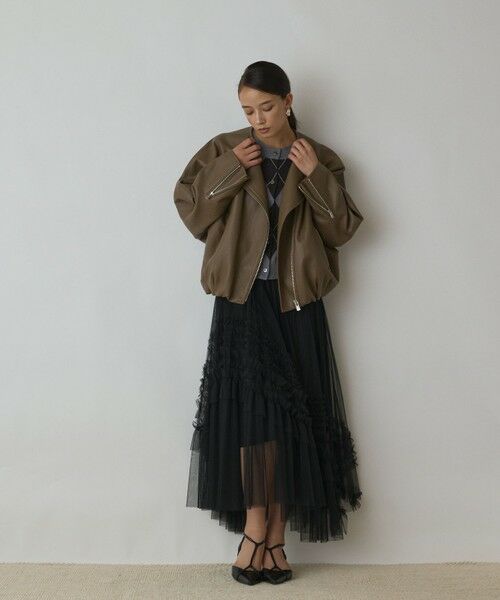 GRACE CONTINENTAL / グレースコンチネンタル レザーブルゾン・ジャケット | フェイクレザーライダース | 詳細3