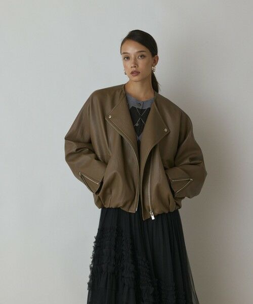 GRACE CONTINENTAL / グレースコンチネンタル レザーブルゾン・ジャケット | フェイクレザーライダース | 詳細4