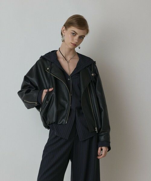 GRACE CONTINENTAL / グレースコンチネンタル レザーブルゾン・ジャケット | フェイクレザーライダース | 詳細12