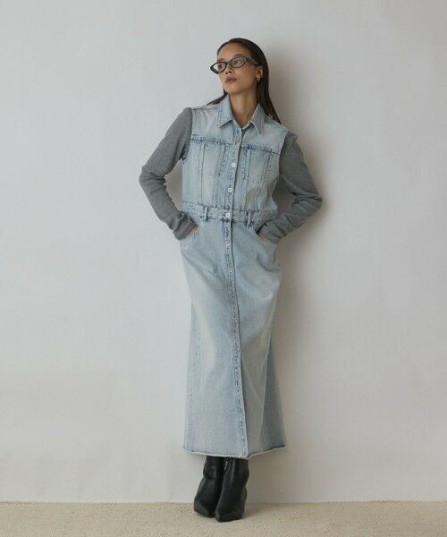 GRACE CONTINENTAL / グレースコンチネンタル ロング・マキシ丈ワンピース | デニムロングジレワンピース | 詳細1