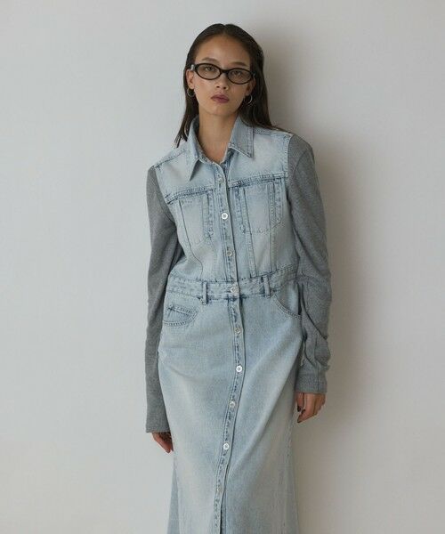 GRACE CONTINENTAL/グレースコンチネンタル デニムロングジレワンピース サックス 36 GRACE CONTINENTAL/グレースコンチネンタル デニムロングジレワンピース サックス 36