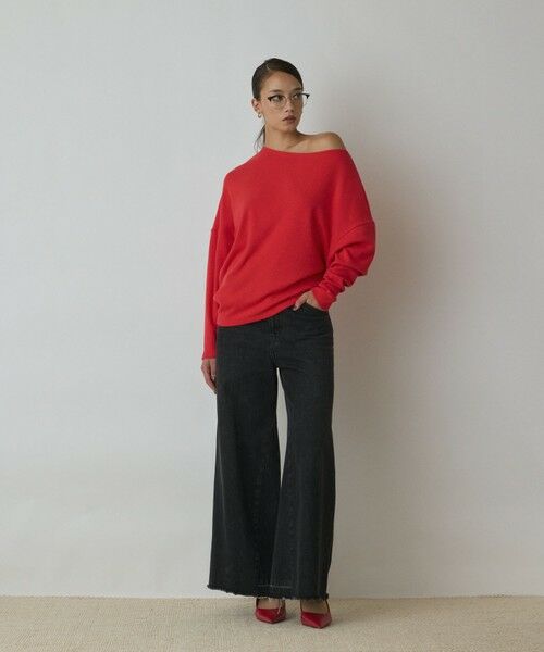 GRACE CONTINENTAL / グレースコンチネンタル カットソー | アシメテレコカットトップ | 詳細1