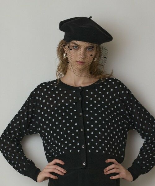 GRACE CONTINENTAL / グレースコンチネンタル カーディガン・ボレロ | ドットフロッキーニットカーディガン | 詳細5