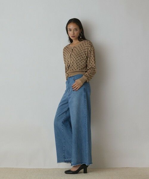 GRACE CONTINENTAL / グレースコンチネンタル カーディガン・ボレロ | ドットフロッキーニットカーディガン | 詳細10