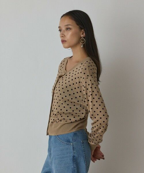 GRACE CONTINENTAL / グレースコンチネンタル カーディガン・ボレロ | ドットフロッキーニットカーディガン | 詳細13