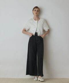 GRACE CONTINENTAL / グレースコンチネンタル カーディガン・ボレロ | フラワー刺繍ニットカーディガン