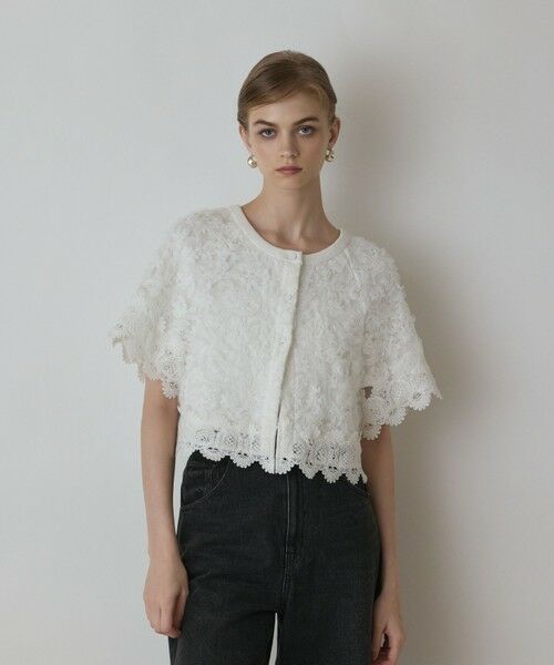 GRACE CONTINENTAL / グレースコンチネンタル カーディガン・ボレロ | フラワー刺繍ニットカーディガン | 詳細2