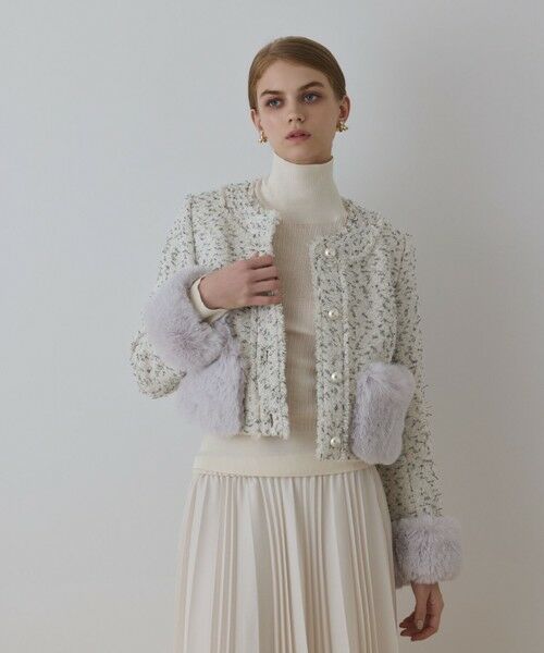 GRACE CONTINENTAL / グレースコンチネンタル ノーカラージャケット | ツイードコンビジャケット | 詳細1