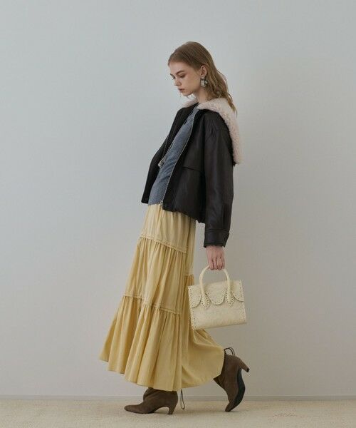 GRACE CONTINENTAL / グレースコンチネンタル その他アウター | フェイクレザーボンバージャケット | 詳細1