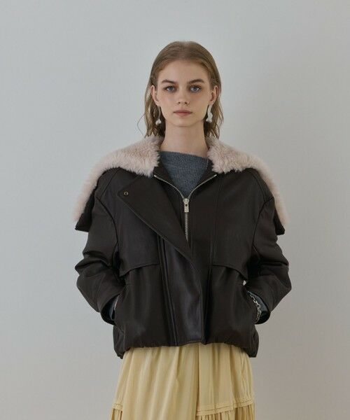 GRACE CONTINENTAL / グレースコンチネンタル その他アウター | フェイクレザーボンバージャケット | 詳細7