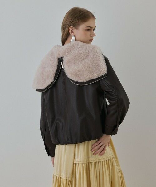 GRACE CONTINENTAL / グレースコンチネンタル その他アウター | フェイクレザーボンバージャケット | 詳細9