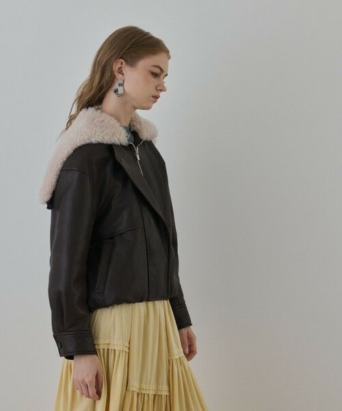 GRACE CONTINENTAL / グレースコンチネンタル その他アウター | フェイクレザーボンバージャケット | 詳細10