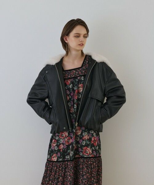 GRACE CONTINENTAL / グレースコンチネンタル その他アウター | フェイクレザーボンバージャケット | 詳細14