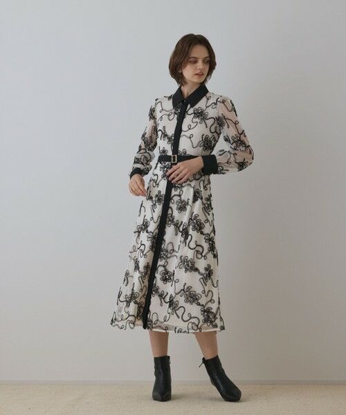 GRACE CONTINENTAL / グレースコンチネンタル ロング・マキシ丈ワンピース | チュールコードレースワンピース | 詳細1