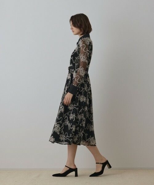 GRACE CONTINENTAL / グレースコンチネンタル ロング・マキシ丈ワンピース | チュールコードレースワンピース(ブラック)