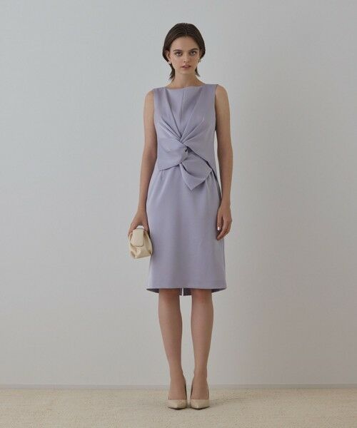GRACE CONTINENTAL / グレースコンチネンタル ドレス | サテンクロスドレープワンピース(ラベンダー)