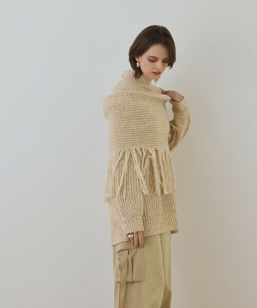 GRACE CONTINENTAL / グレースコンチネンタル ニット・セーター | フリンジケープニットトップ | 詳細2