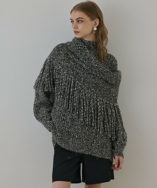 GRACE CONTINENTAL / グレースコンチネンタル ニット・セーター | フリンジケープニットトップ | 詳細6