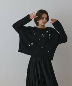 GRACE CONTINENTAL / グレースコンチネンタル ニット・セーター | ビジューニットトップ