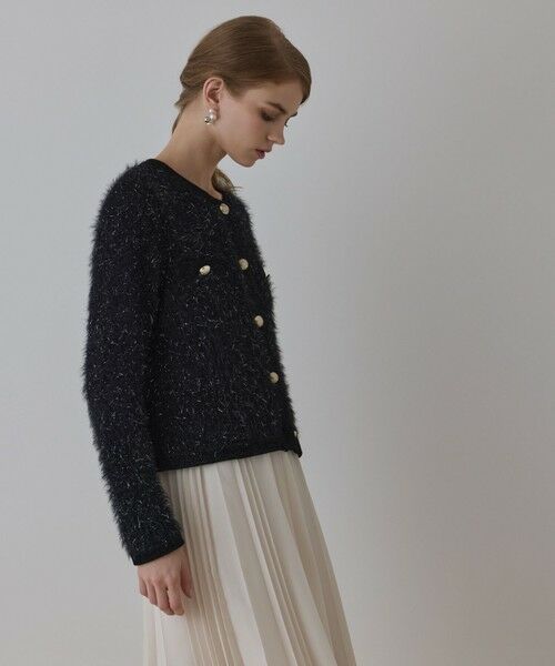 GRACE CONTINENTAL / グレースコンチネンタル カーディガン・ボレロ | ノーカラーフェザーニットカーディガン | 詳細5