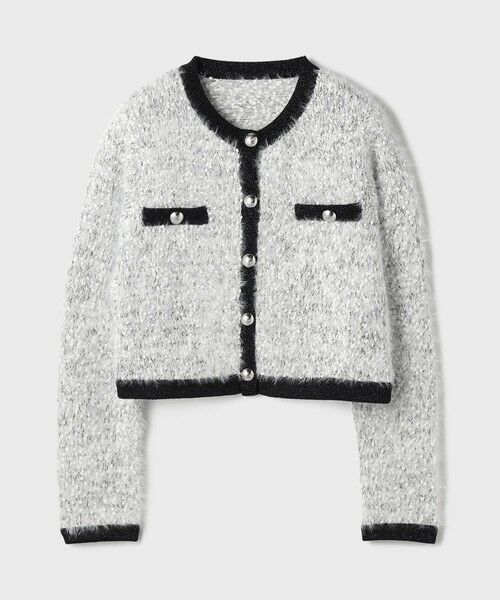 GRACE CONTINENTAL / グレースコンチネンタル カーディガン・ボレロ | ノーカラーフェザーニットカーディガン | 詳細16