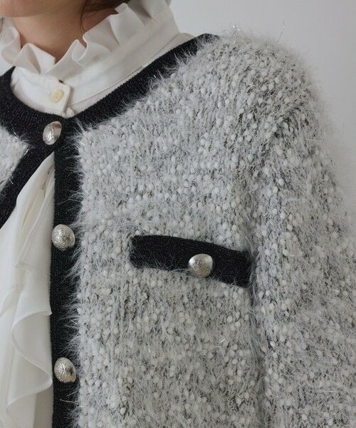 GRACE CONTINENTAL / グレースコンチネンタル カーディガン・ボレロ | ノーカラーフェザーニットカーディガン | 詳細8