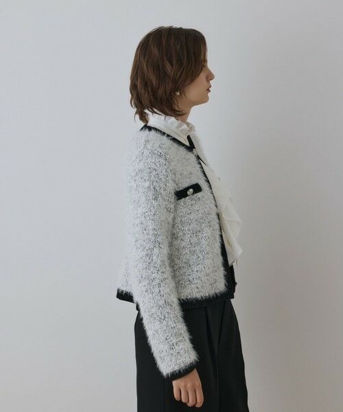 GRACE CONTINENTAL / グレースコンチネンタル カーディガン・ボレロ | ノーカラーフェザーニットカーディガン | 詳細11