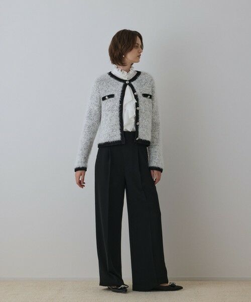 GRACE CONTINENTAL / グレースコンチネンタル カーディガン・ボレロ | ノーカラーフェザーニットカーディガン | 詳細13