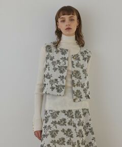 GRACE CONTINENTAL / グレースコンチネンタル ベスト | ラメフラワージャガードベスト
